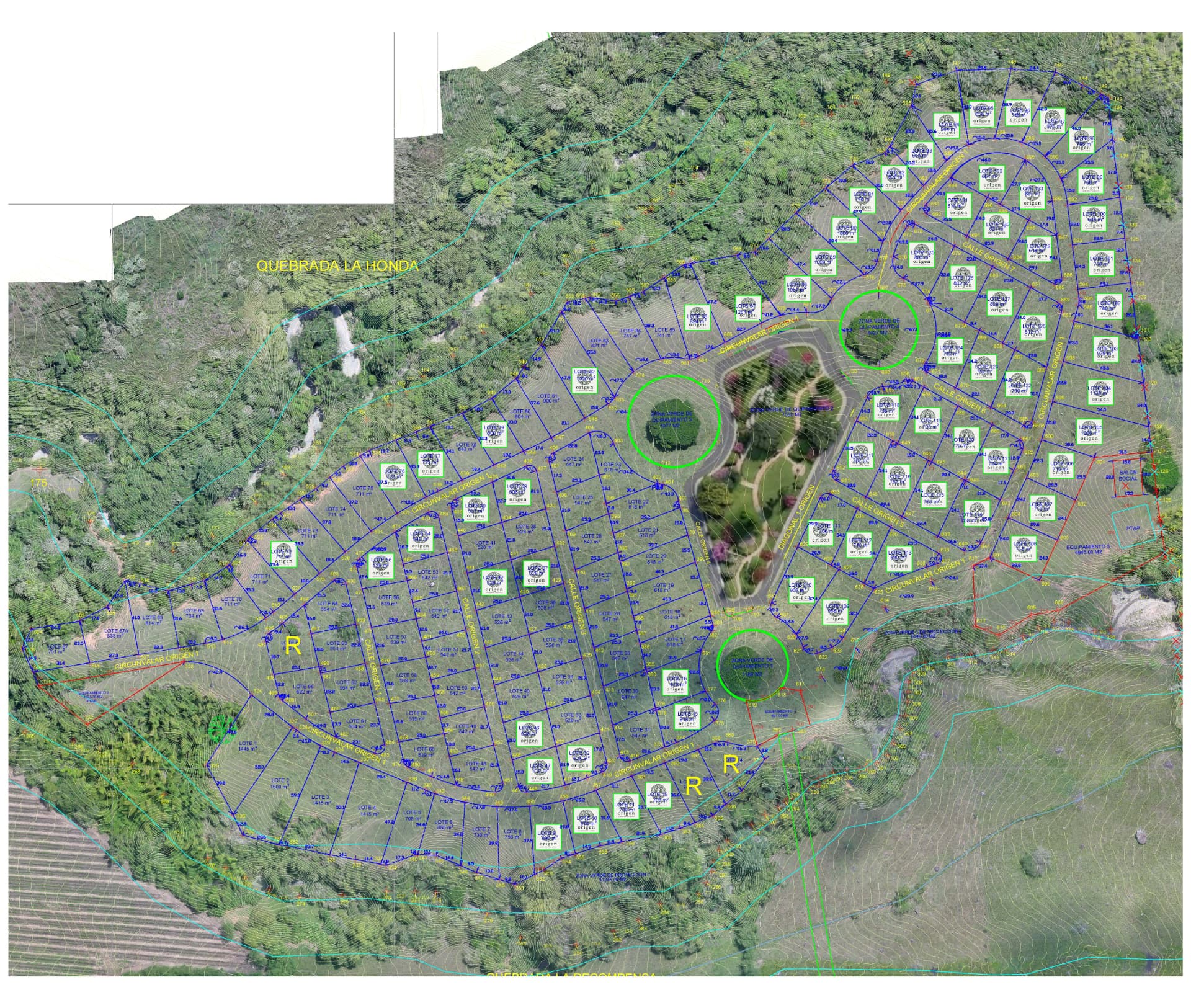 Plano actualizado de venta de lotes de Origen